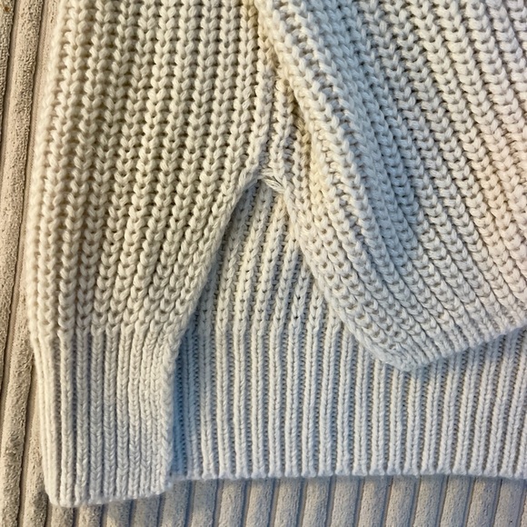 ROOLEE Chunky knit Cream Oatmeal Neutral Turtleneck Long Sleeve Sweater size XS - Picture 4 of 7